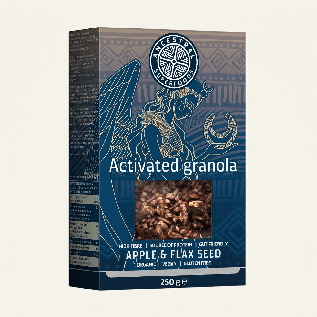 LUNA – hearty activated granola with apple and flaxseed (Box of 6 × 250 g)