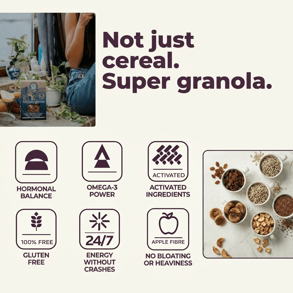LUNA – hearty activated granola with apple and flaxseed (Box of 6 × 250 g)