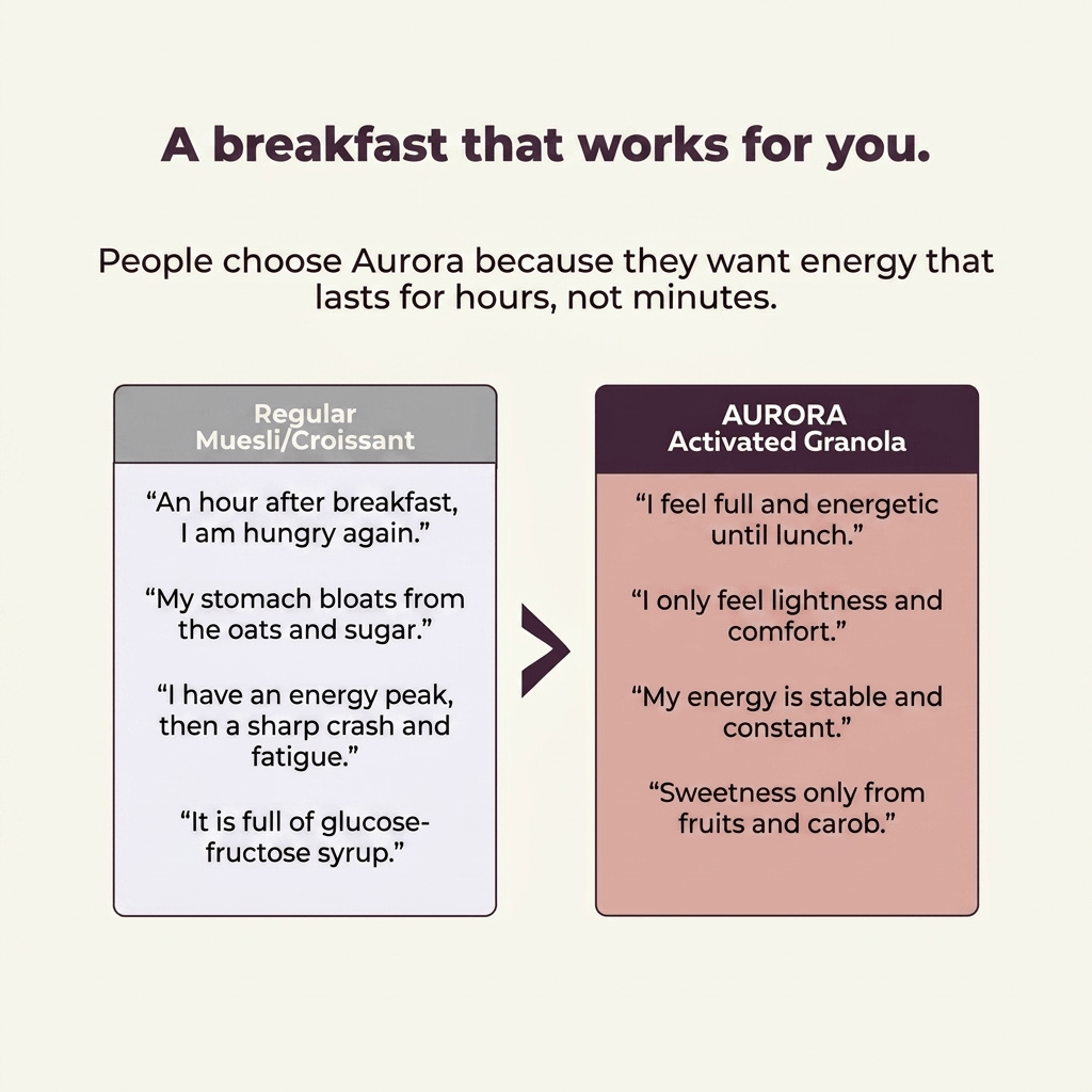 AURORA – crunchy, activated granola with carob and dried figs (Box of 6 × 250 g)